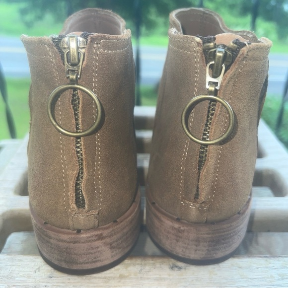 Beek Falcon Classic Leather Suede Ankle Bootie Back Zipper In Chestnut Size 8.5M - Picture 4 of 13